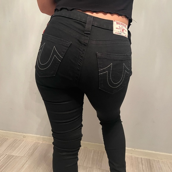 True religion low rise black jeans, size 27 - Picture 2 of 4